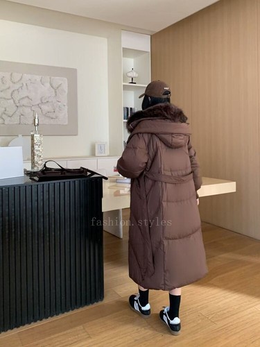 Thickened Warm Hooded Long Puffer Down Jacket Women's Fox Fur Collar Coats Parka - Bild 12 von 28