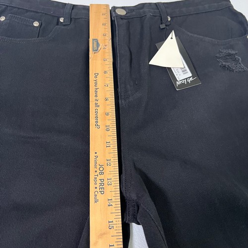 Nasty Gal Ripped Distressed High Waisted Jeans Women's 14 Black Grunge NWT - Picture 14 of 20