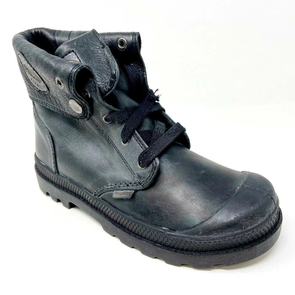 Botas para niños Palladium holgadas de cuero con cremallera II negras 53454 001 Foto 2 de 4