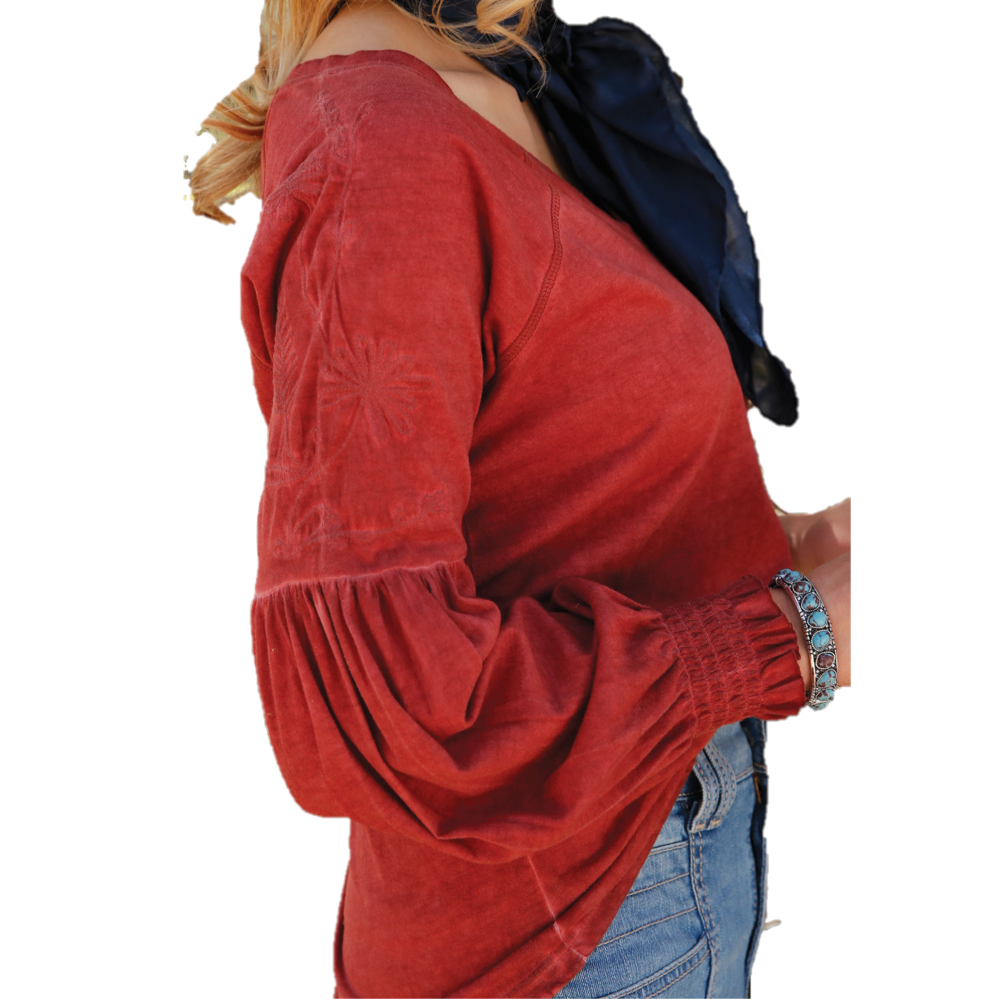 Cinch® Ladies Raglan Red Floral Long Sleeve Shirt CTK7381001 Cinch® Ladies Raglan Red Floral Long Sleeve Shirt CTK7381001