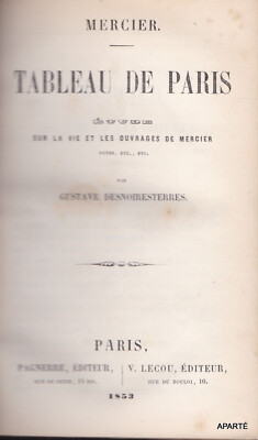 DESNOIRESTERRES MERCIER GEMÄLDE VON PARIS Studie 1853