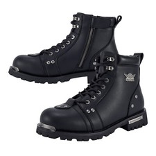 Premium Motorcycle Boots Genuine Leather Boots For Men Biker Boots with Lace-Up