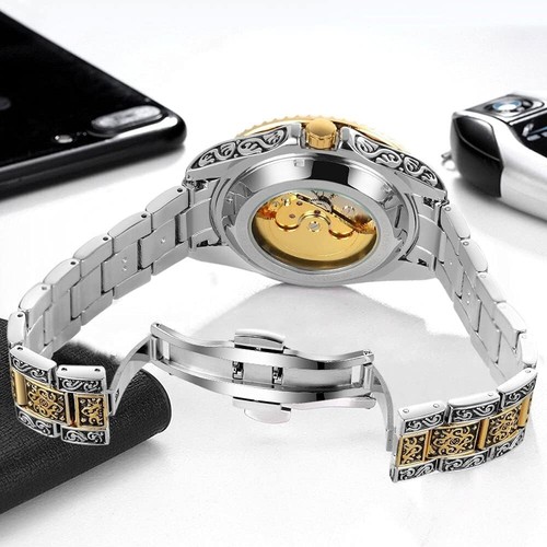 LUJO Relojes Automatico Hombre Pulsera Reloj Mecanico Destilo Vintage Negocios - Bild 13 von 24