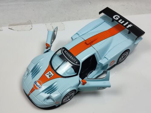 Modellino auto da corsa MotorMax scala 1/24 MASERATI MC12 Gt1 livrea Golfo raro - Foto 9 di 9