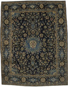 Classic-Design-Handmade-Vintage-9X12-Navy-Persian-Rug-Oriental-Area-Home-Carpet