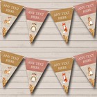 Woodland Animals Fox Owl Deer Rabbit Personalised Baby Shower Bunting