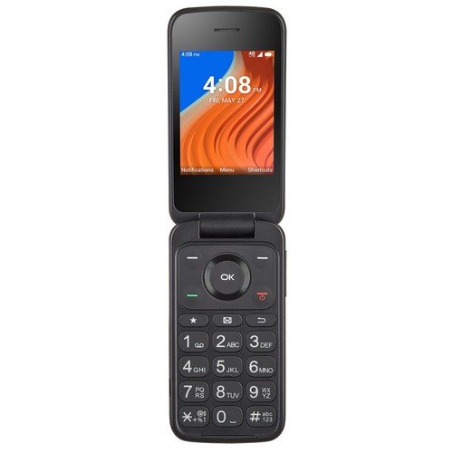 New TracFone TCL Flip 2 8GB Black Prepaid Flip Phone Locked T408DL FREE SHIPPING - Afbeelding 4 van 4