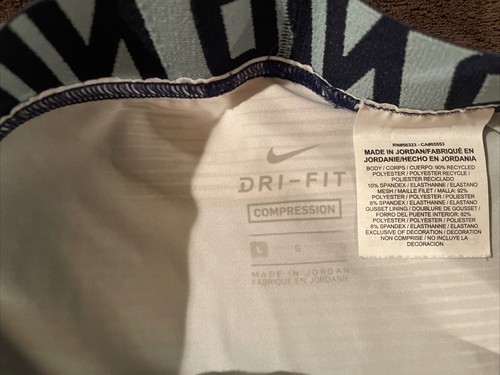 Boys NIKE PRO COMPRESSION ¾ Length Size Large performance pants BLUE AND WHITE - Picture 4 of 4