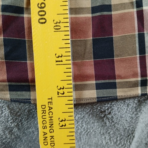 Vintage ORVIS Shirt Men's Large Brown Plaid Button Up Long Sleeve 100% Cotton - Picture 13 of 17