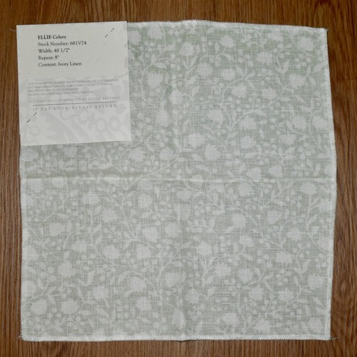 RAOUL TEXTILES — ARCADIA Spring, ELLIE Celery Natural LINEN Lot 3 Fabric Samples - Bild 12 von 13