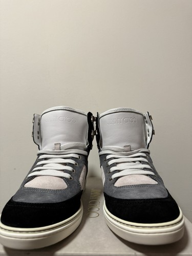 Jimmy Choo Bradley Hi Top Sneaker Size US11 UK10.5 EU44 Black White Trainer Shoe - Picture 2 of 6