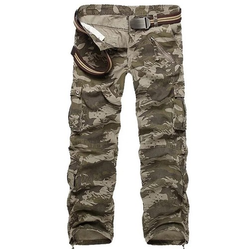 Men Cargo Pants High Quality Casual Long Trousers Loose Multi Pocket Camouflage - Picture 10 of 23