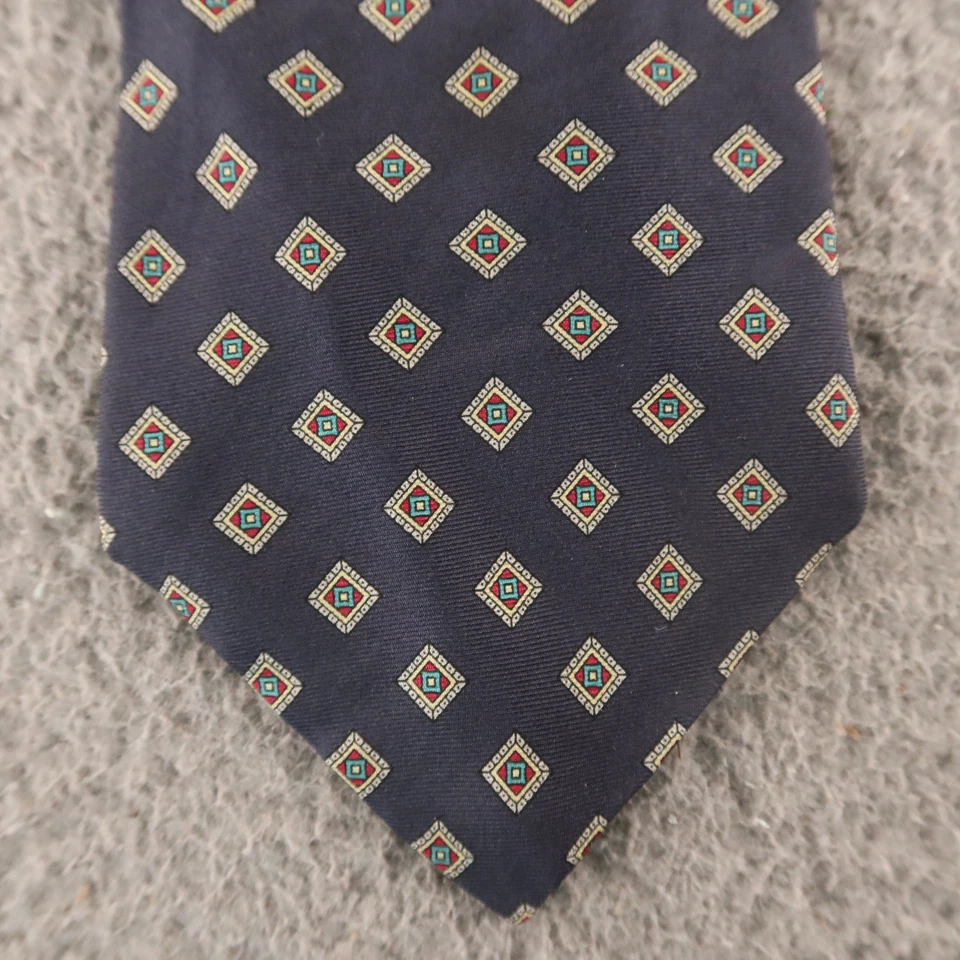 Corbata Claybrooke azul geométrica 100 % seda Foto 2 de 4