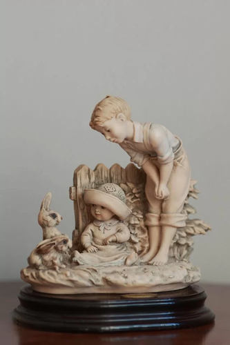 Giuseppe Armani Figurine Children Rabbits 0264T Sculpture Capodimonte Florence - Picture 8 of 9