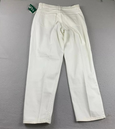 LL Bean Jeans Womens 12 Regular White Denim 5 Pockets Straight Leg NWT - Bild 4 von 9