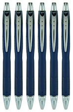Uni-Ball Jetstream RT Retractable Ballpoint Pens Black Fine Tip 0.7mm 6pc Lot