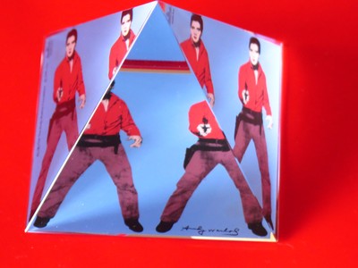 Andy Warhol Elvis triple Elvis Poster Kunstdruck im Alu Rahmen schwarz 36x28cm