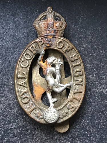 Royal Corps Of Signals Original British Army Cap Badge WW2 Airborne.
