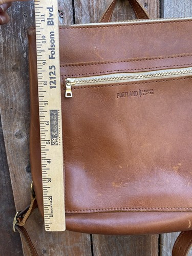 Portland Leather Goods Brown Classic Tote Backpack Full Grain Leather Bag - Picture 6 of 7