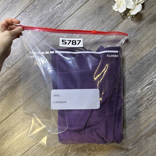 Calvin Klein Velour Sweatshirt Size Small Purple Pockets Hoodie Pullover Womens - Picture 16 of 16