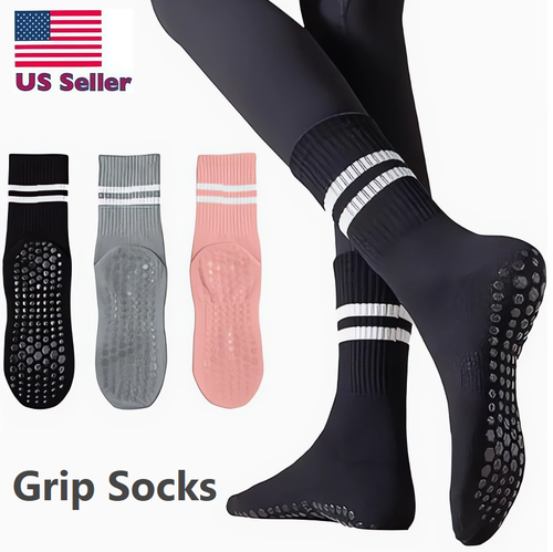 5× Pilates Socks with Grips for Women Yoga Socks Non-Slip Athletic Socks Grippy - Picture 14 of 21