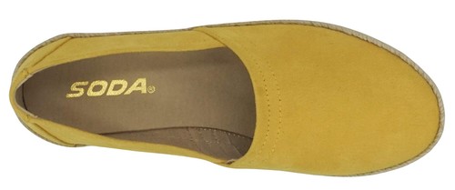 Soda Tenis Planos Mujer Zapato Sin Cordones Alpargatas Yute Envoltura Mocasines Amarillo BETTY - Imagen 3 de 5