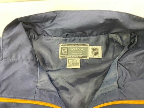 Buffalo Sabres NHL Reebok Mens L Long Sleeve 1/4 Zip Blue Pullover Jacket - Picture 9 of 10