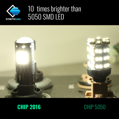 Syneticusa: 2x 7443 White 33-SMD 2016-Chip Turn Signal Parking LED Light Bulbs - Picture 6 of 9