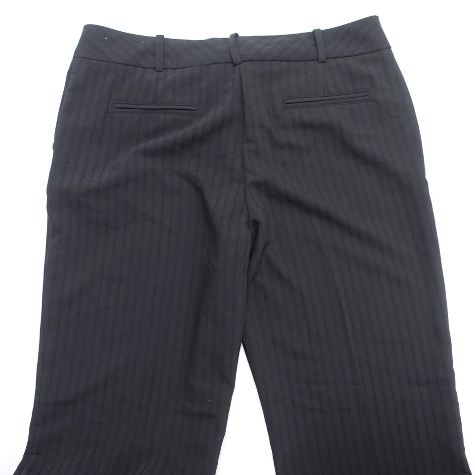 Pantalones de vestir Worthington Industries para mujer 12 negros a rayas cremallera pierna recta Foto 2 de 4