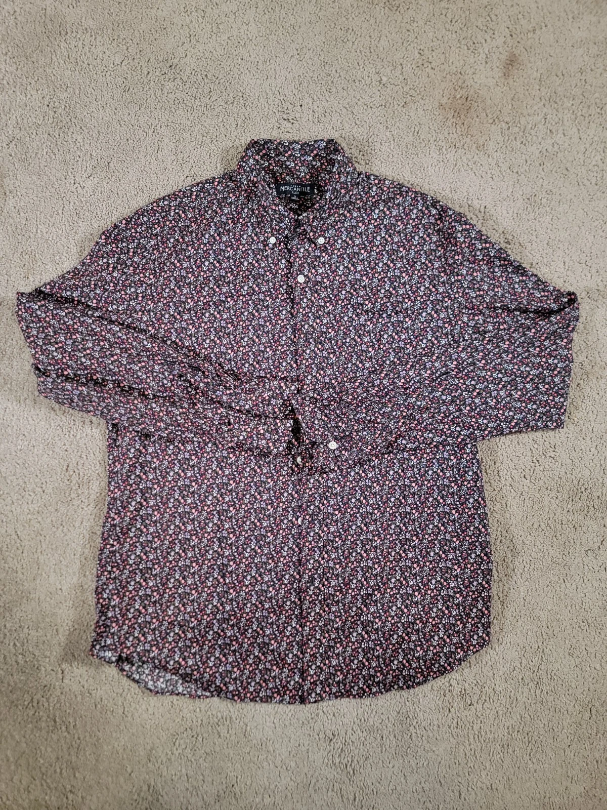 J. CREW MERCANTILE FLEX Sz Large Slim Fit Shirt Floral Design