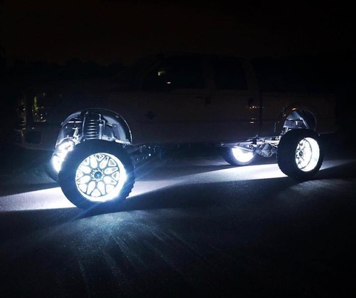 4x 15.5'' Pure White Double Row LED Wheel Rim Lights Truck Strobe Button Control - Picture 8 of 10