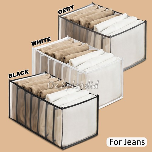 6/7/9/11 Grids Mesh Storage Bag Clothes Jean Pant Drawer Organizer Box Foldable - Picture 12 of 17