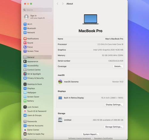 Apple MacBook Pro Retina 15.4” 2019 512GB SSD 32GB Ram 2.3GHz 8-Core i9 Pro 560X - Picture 17 of 18