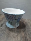 Limited Edition 2000 Iridescent Blue Hydrangea Pearl Glaze Pottery Pedestal Bowl