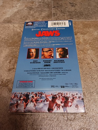 Vintage Jaws Horror Movie VHS Tape Widescreen Edition Digitally THX Mastered EUC - Picture 3 of 5