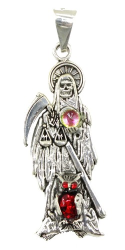 Santa Muerte - Sensenmann - Heiliger Tod Anhänger .925 Sterling Silber - Bild 1 von 4