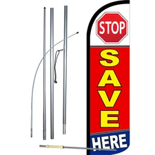 Stop Save Here Complete Swooper Flag Bundle