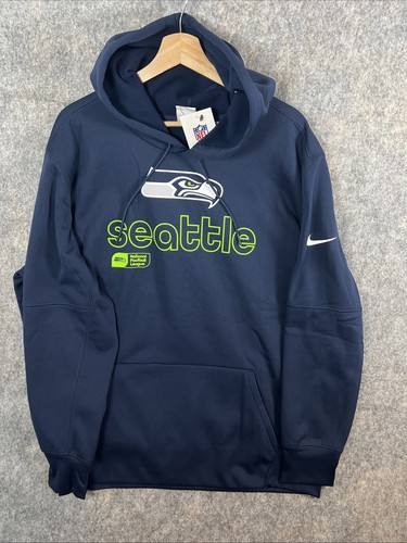 Seattle Seahawks Men’s Nike Therma NFL Pullover Hoodie Mens XL NEW Blue Graphic - Picture 13 of 13