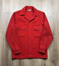 60s Vintage Boy Scouts America BSA Red Wool Long Sleeve Shirt Shacket Size 38