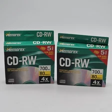 Memorex CD-RW 4x 700MB 80 Min Rewritable Compact Discs Blank Music (2x 5-Packs)