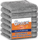 Non Scratch Wire Dishcloth,Double-Layer Wire Dishwashing Rags for Wet and Dry,Wi