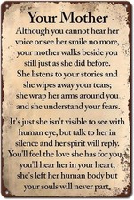 Vintage-Style Sentimental Metal Tin Sign - Funny Mother's Quote, Outdoor and Ind