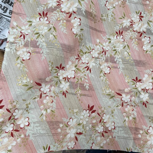 Quilting Fabric Asian Floral Design Pink/gold. 106cm X 90cm - Picture 9 of 18