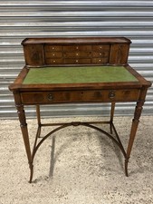 Elegant Regency Style Mahogany Ladies Writing Desk / Bureau With Leather Top