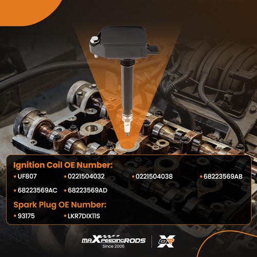 UF807 Set of 6 Ignition Coil Pack and Iridium Spark Plugs Fit for Chrysler Pa... - Picture 2 of 8