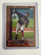 2025 Topps Baseball Card Triston McKenzie Guardians Gold Boarder /2025