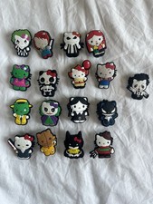 Set Of 17 Hello Kitty As Villains Shoe Charms - Tim Burton, Beetlejuice, Batman