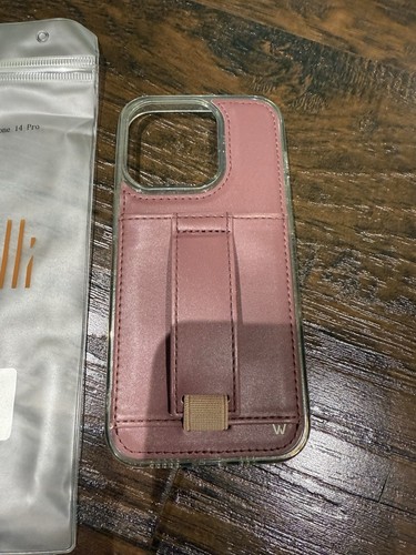 Walli Phone Case iPhone 14 Pro Card Holder Finger Strap Mauve/Blush Pink