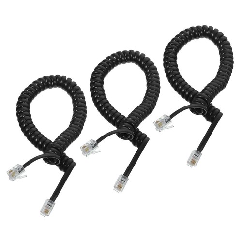 3 Pcs Telephone Cable Coil Cord Coiled for Landline Cords