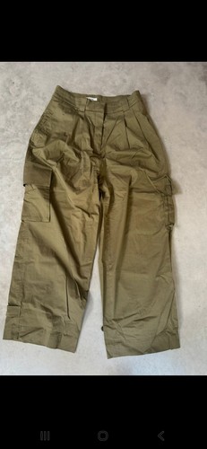 Cos Wide Leg Khaki Trousers Size 12 - Picture 3 of 6